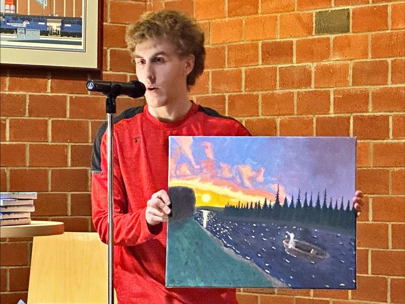 Student Talon McKendree shares his artwork.